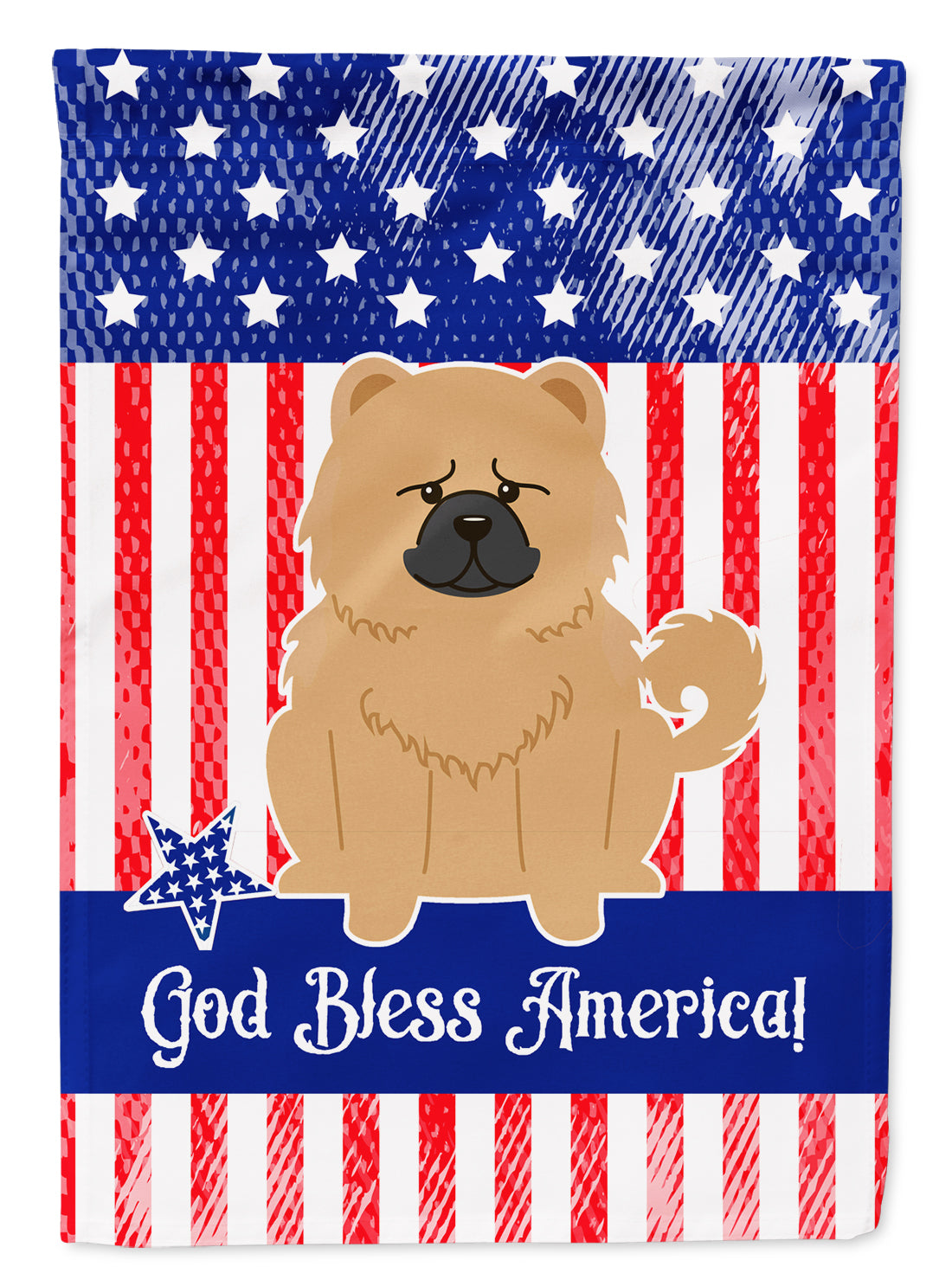 Patriotic USA Chow Chow Cream Garden Flag Mailbox Decorative Yard Banner Outside Patio Artwork for Flower Beds, Garden Size, Multicolor
