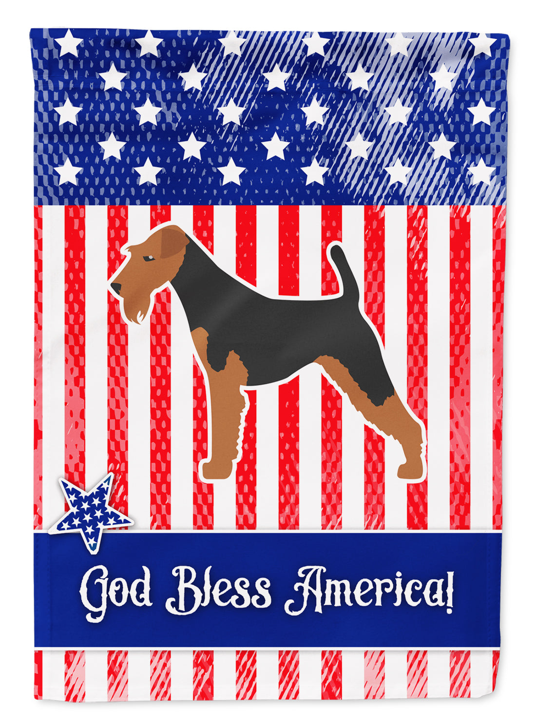 USA Patriotic Welsh Terrier Garden Flag Mailbox Decorative Yard Banner Outside Patio Artwork for Flower Beds, Garden Size, Multicolor