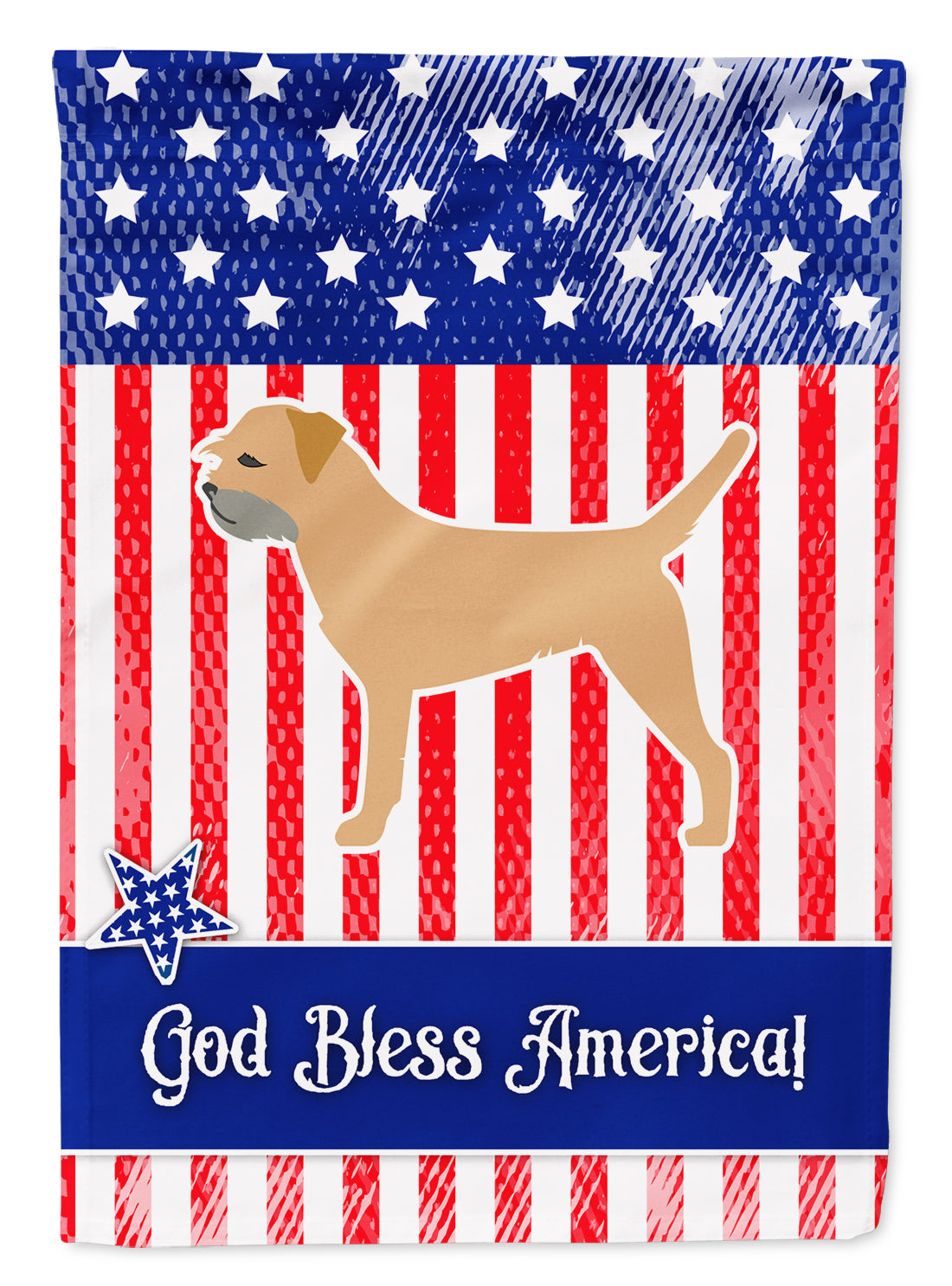USA Patriotic Border Terrier Garden Flag Mailbox Decorative Yard Banner Outside Patio Artwork for Flower Beds, Garden Size, Multicolor