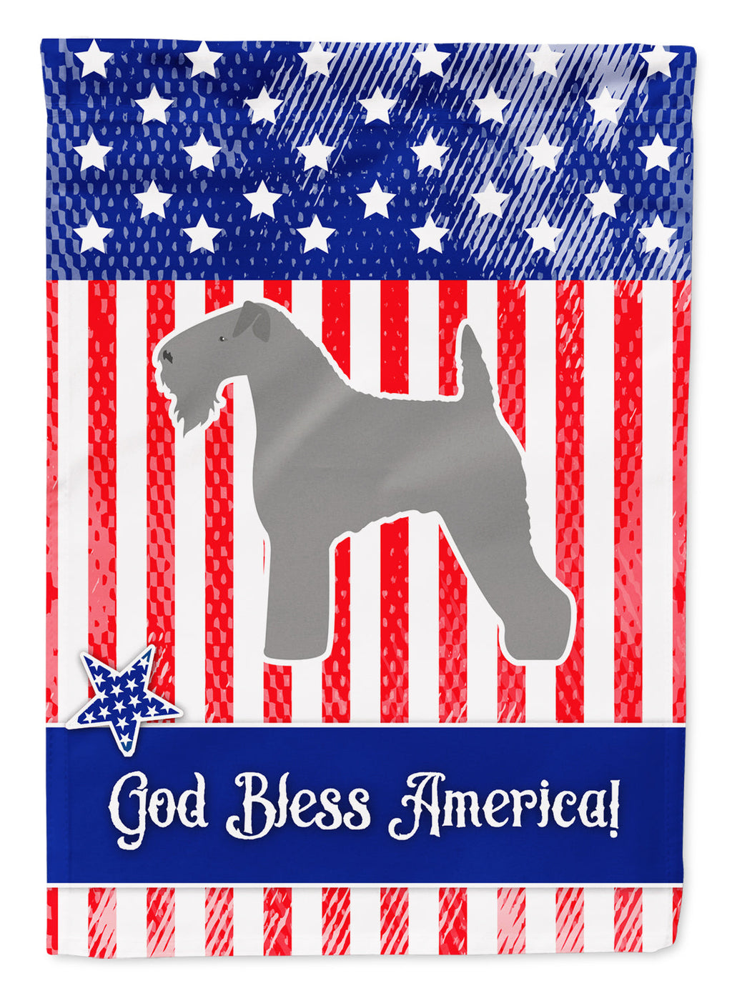 USA Patriotic Kerry Blue Terrier Garden Flag Mailbox Decorative Yard Banner Outside Patio Artwork for Flower Beds, Garden Size, Multicolor