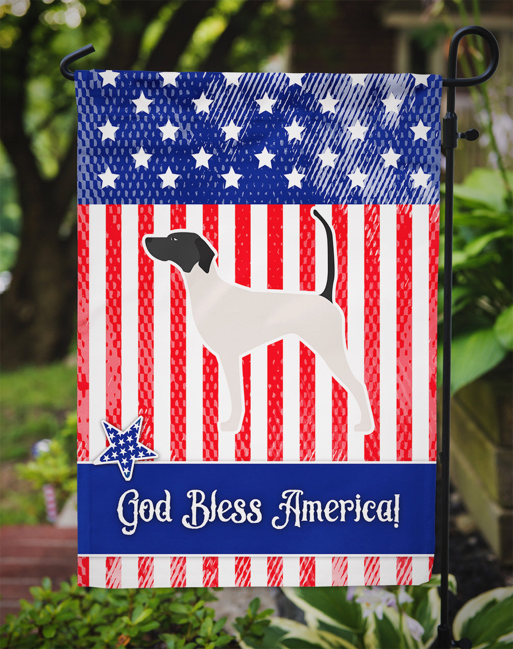 USA Patriotic English Pointer Garden Flag Mailbox Decorative Yard Banner Outside Patio Artwork for Flower Beds, Garden Size, Multicolor