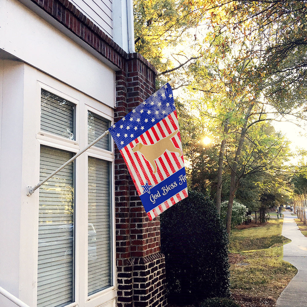 USA Patriotic Yellow Labrador Retriever House Flag 28x40 Porch Sleeve Pole Decorative Outside Yard Banner Artwork Wall Hanging, Polyester