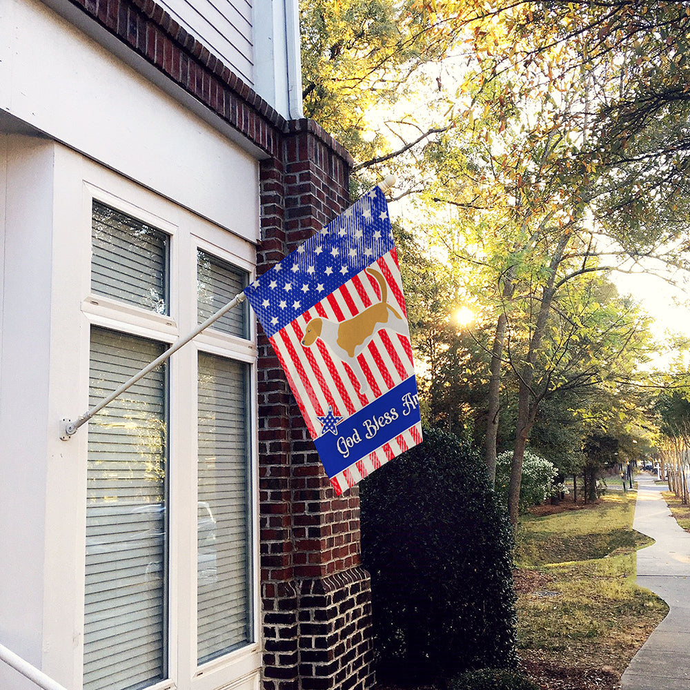 USA Patriotic American Foxhound House Flag 28x40 Porch Sleeve Pole Decorative Outside Yard Banner Artwork Wall Hanging, Polyester