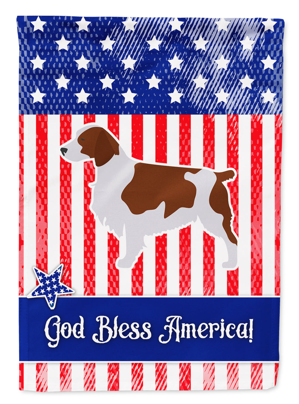 USA Patriotic Welsh Springer Spaniel Garden Flag Mailbox Decorative Yard Banner Outside Patio Artwork for Flower Beds, Garden Size, Multicolor