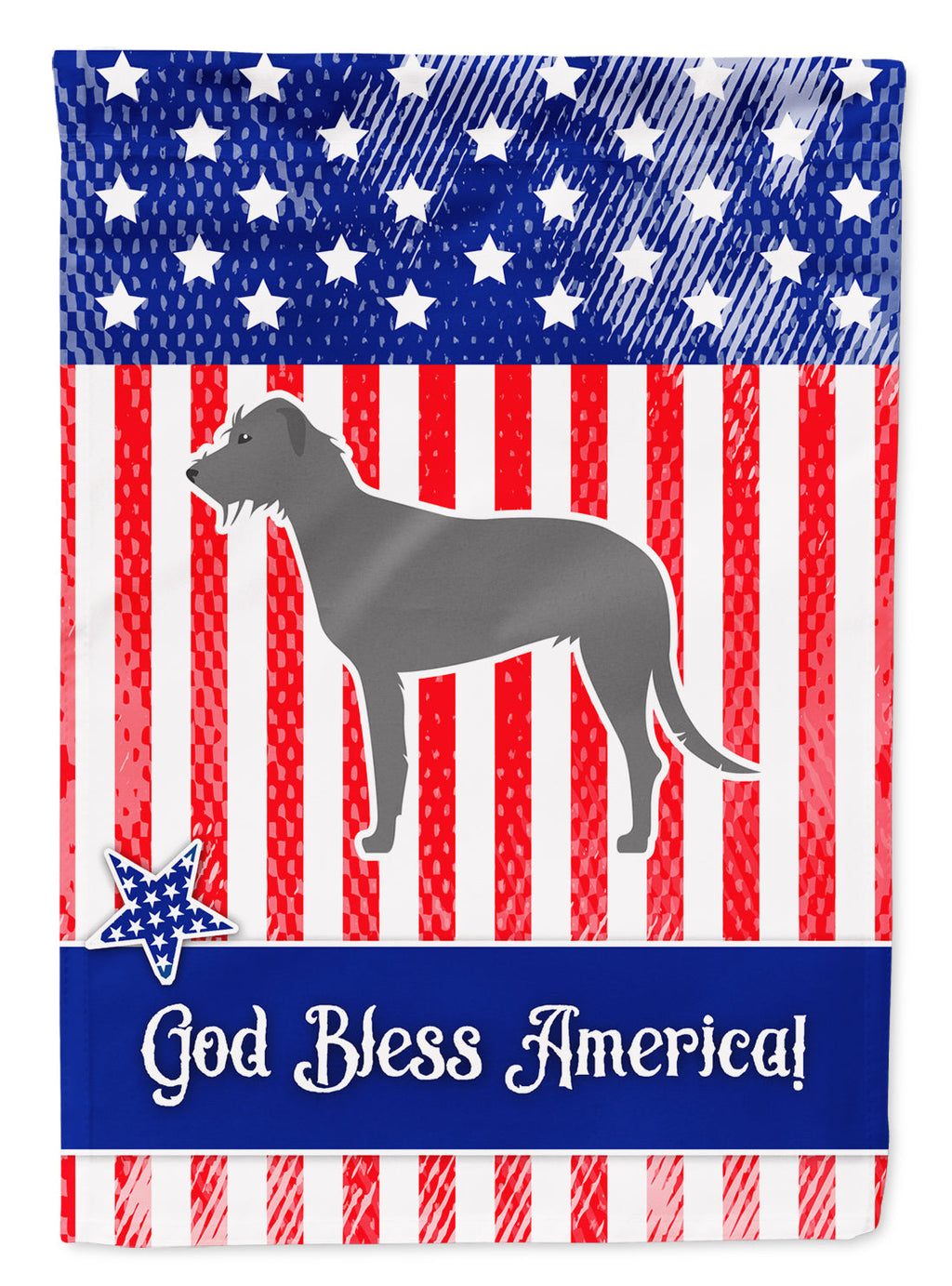 USA Patriotic Irish Wolfhound Garden Flag Mailbox Decorative Yard Banner Outside Patio Artwork for Flower Beds, Garden Size, Multicolor