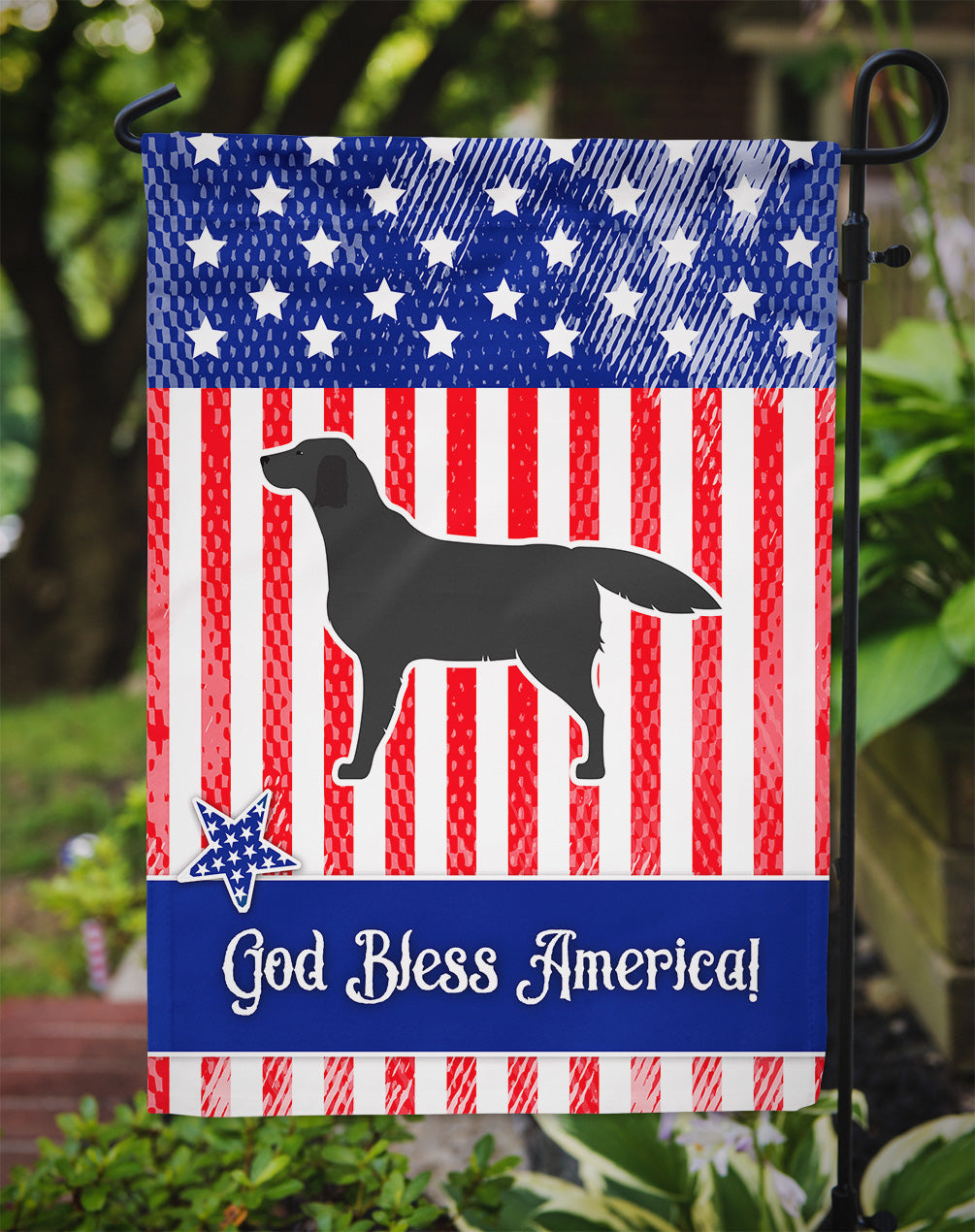 USA Patriotic Black Labrador Retriever Garden Flag Mailbox Decorative Yard Banner Outside Patio Artwork for Flower Beds, Garden Size, Multicolor