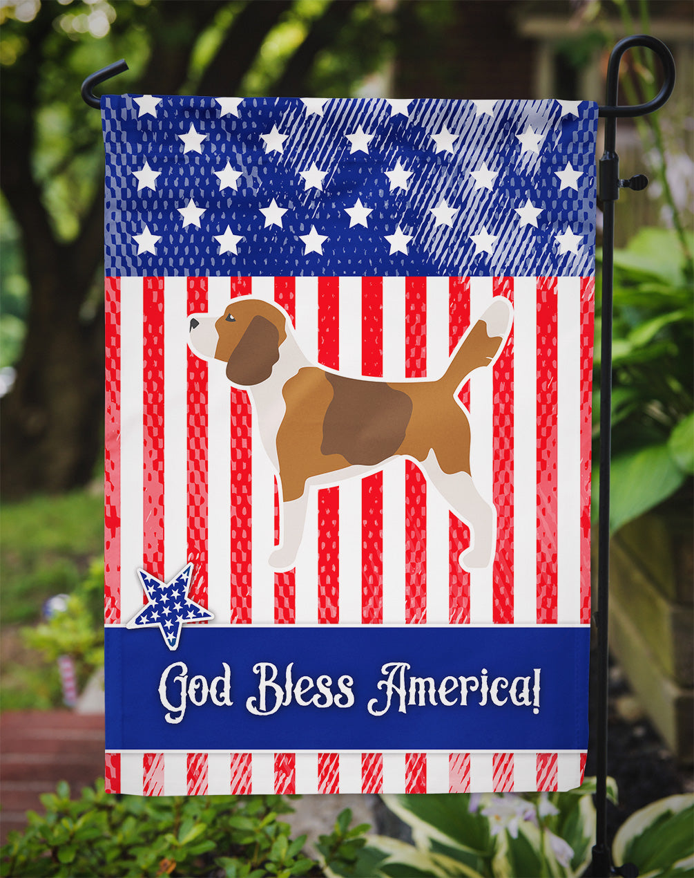 USA Patriotic Beagle Garden Flag Mailbox Decorative Yard Banner Outside Patio Artwork for Flower Beds, Garden Size, Multicolor