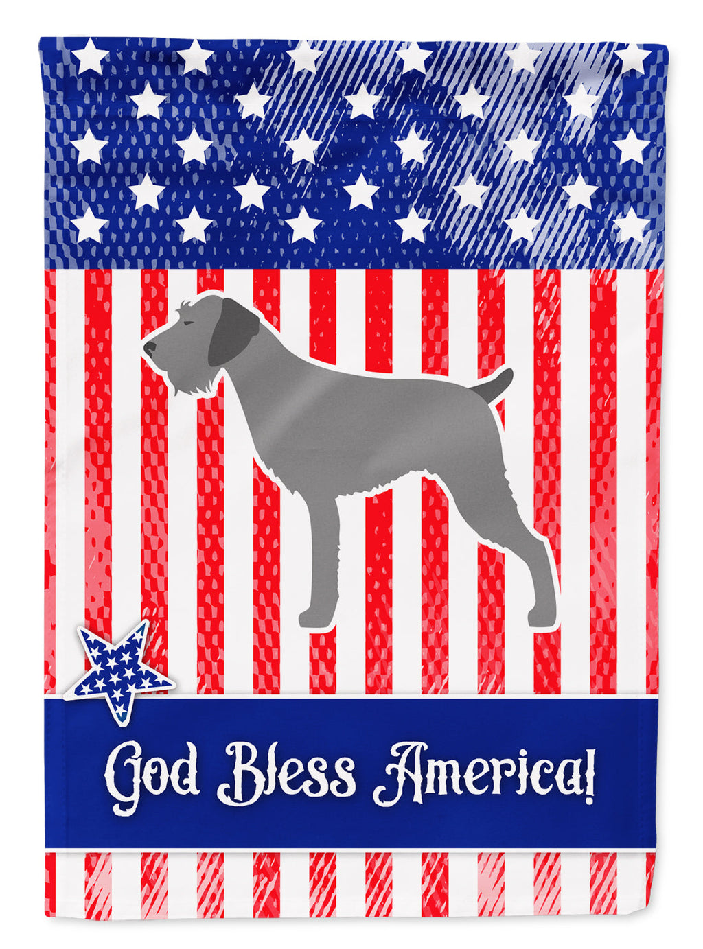 USA Patriotic German Wirehaired Pointer Garden Flag Mailbox Decorative Yard Banner Outside Patio Artwork for Flower Beds, Garden Size, Multicolor