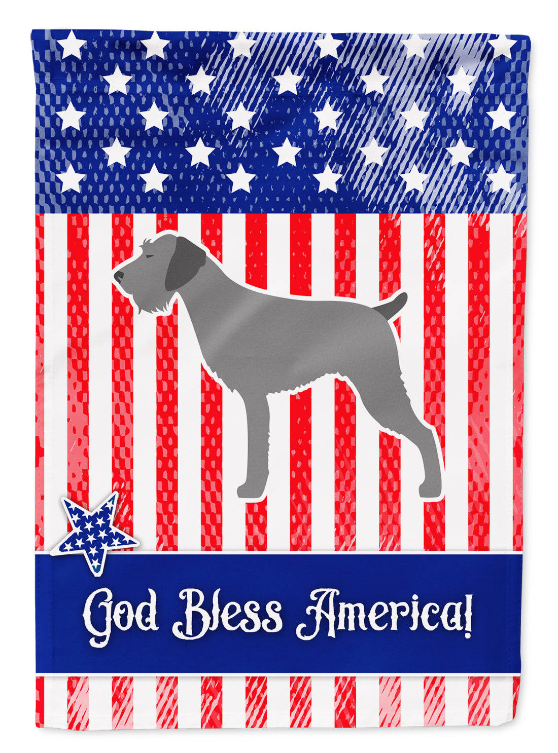 USA Patriotic German Wirehaired Pointer Garden Flag Mailbox Decorative Yard Banner Outside Patio Artwork for Flower Beds, Garden Size, Multicolor