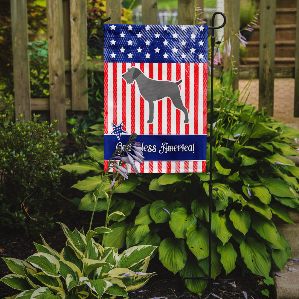 USA Patriotic German Wirehaired Pointer Garden Flag Mailbox Decorative Yard Banner Outside Patio Artwork for Flower Beds, Garden Size, Multicolor