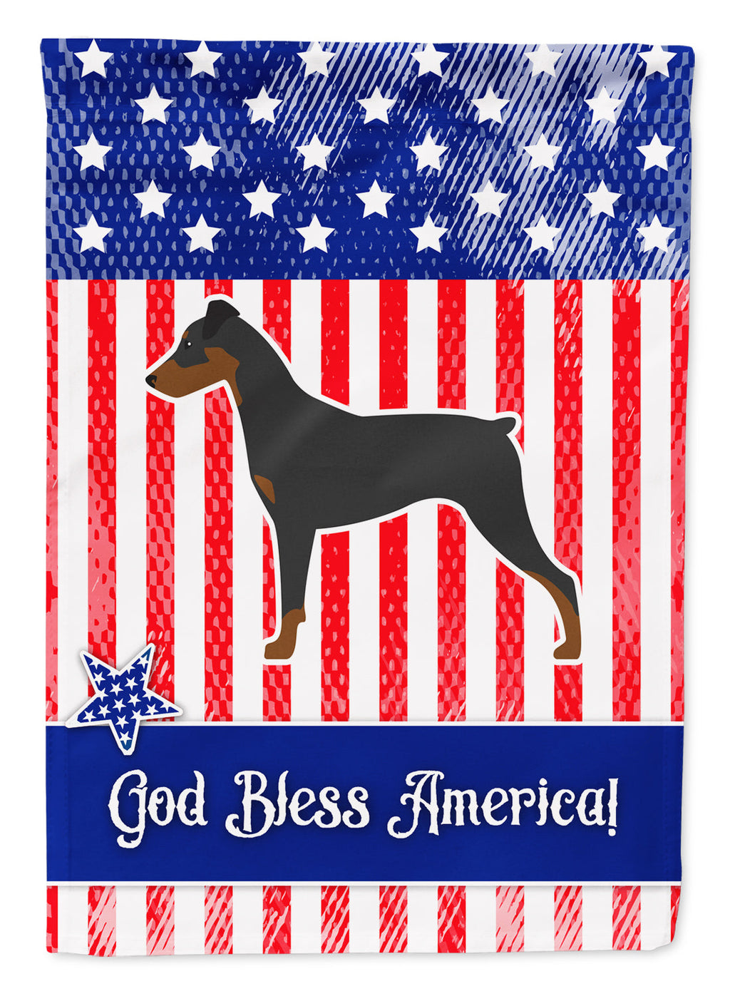 USA Patriotic German Pinscher Garden Flag Mailbox Decorative Yard Banner Outside Patio Artwork for Flower Beds, Garden Size, Multicolor