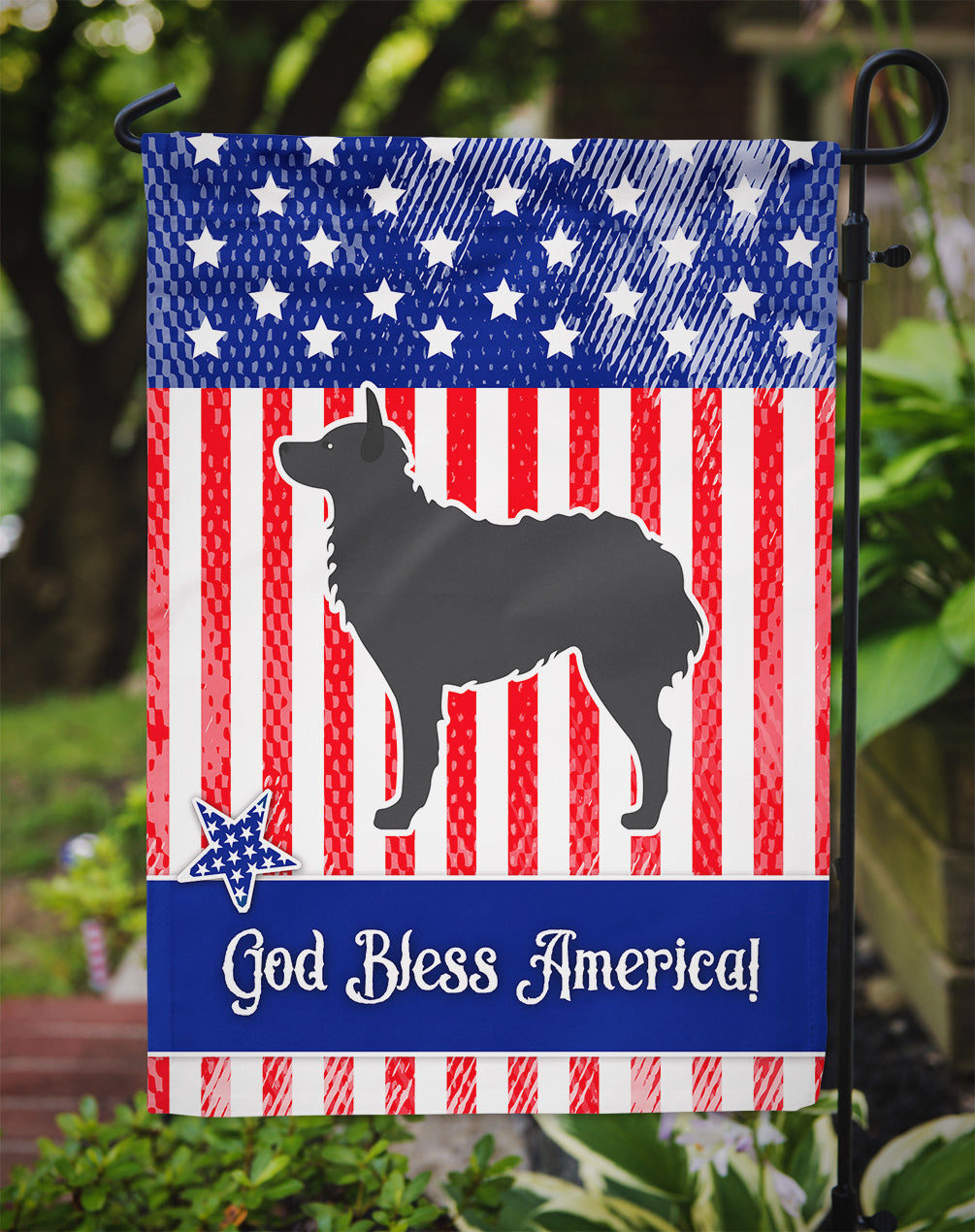 USA Patriotic Croatian Sheepdog Garden Flag Mailbox Decorative Yard Banner Outside Patio Artwork for Flower Beds, Garden Size, Multicolor