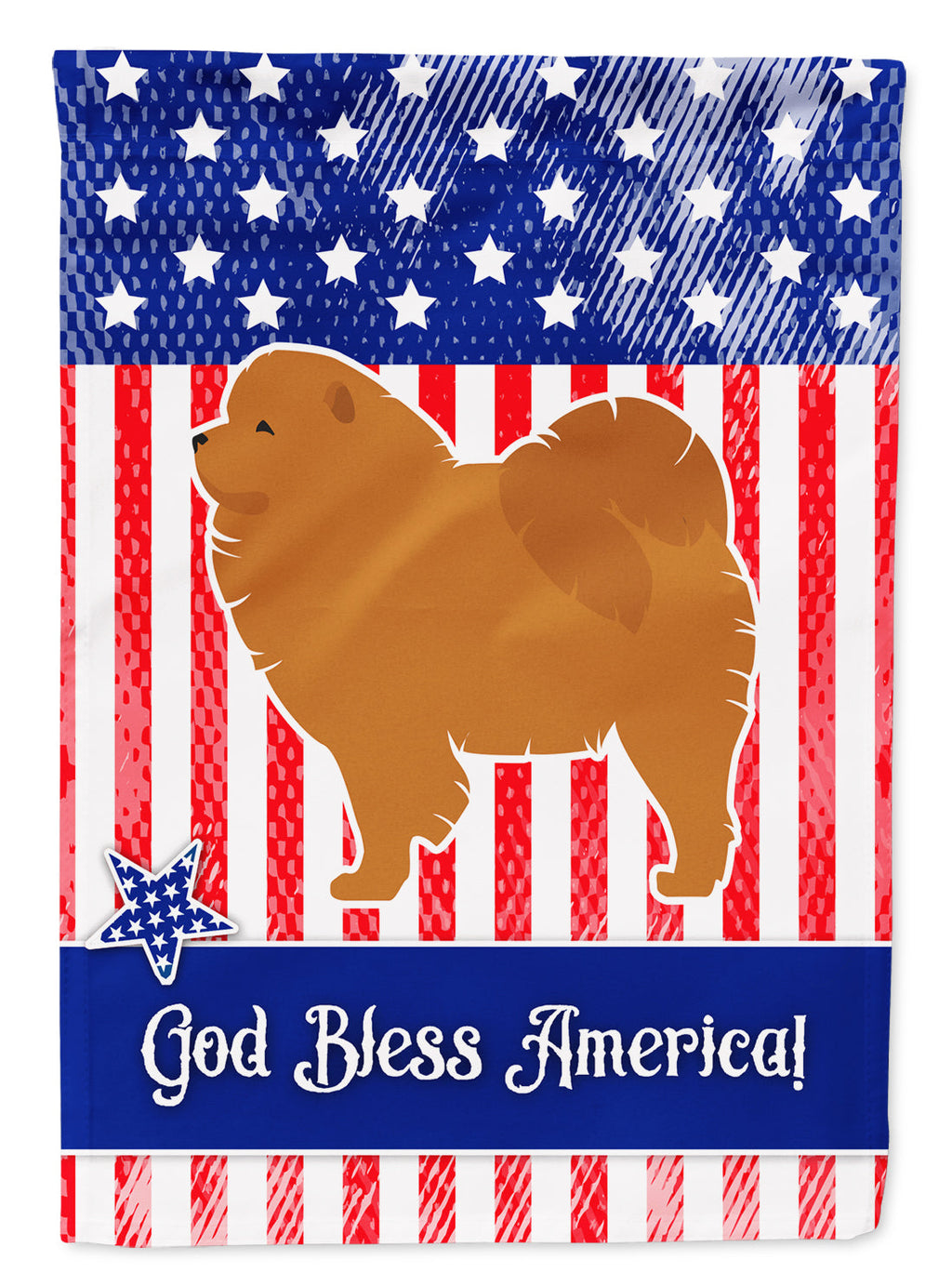 USA Patriotic Chow Chow Garden Flag Mailbox Decorative Yard Banner Outside Patio Artwork for Flower Beds, Garden Size, Multicolor