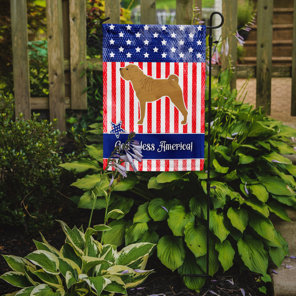 USA Patriotic Shar Pei Garden Flag Mailbox Decorative Yard Banner Outside Patio Artwork for Flower Beds, Garden Size, Multicolor