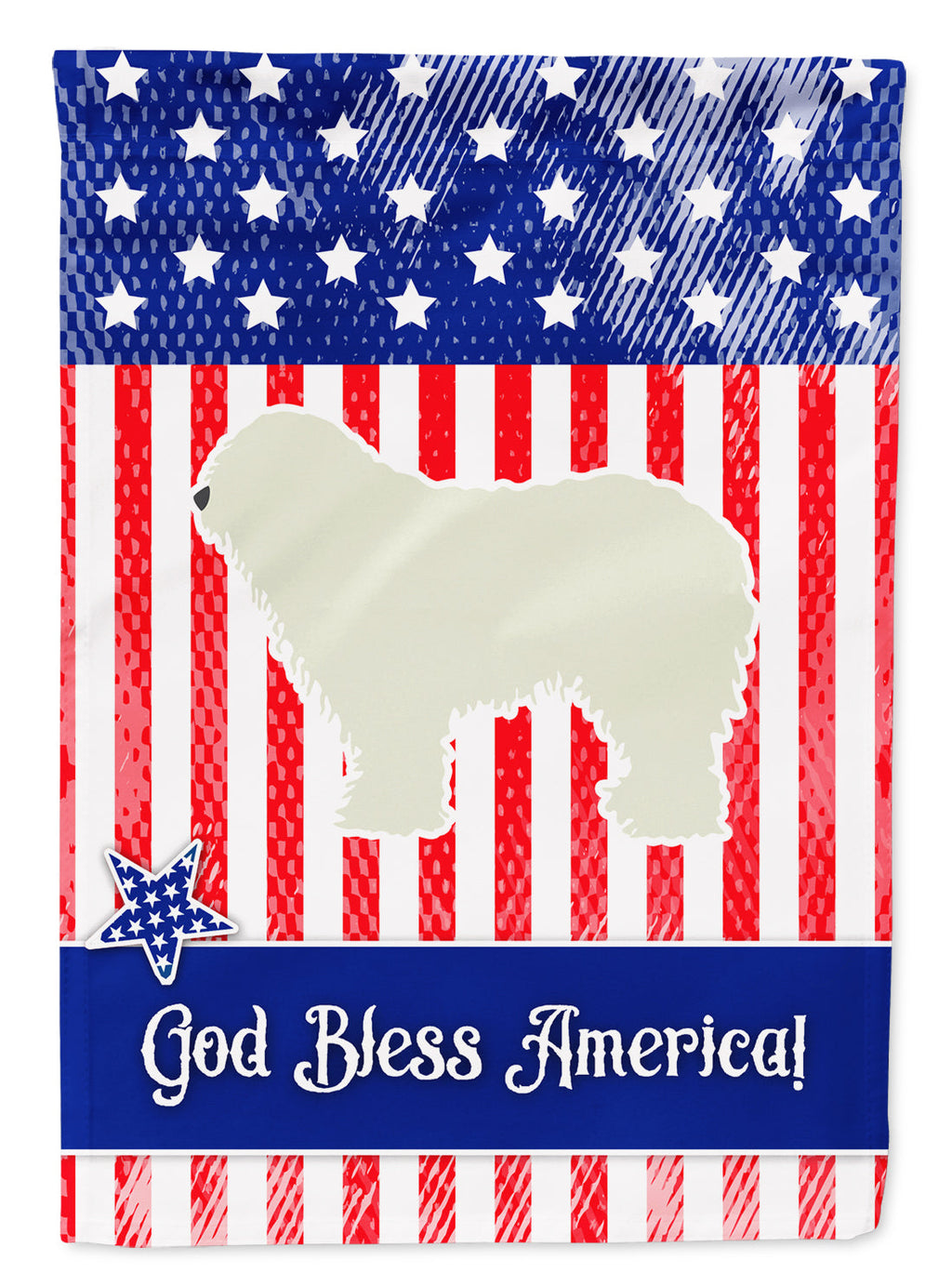 USA Patriotic Komondor Garden Flag Mailbox Decorative Yard Banner Outside Patio Artwork for Flower Beds, Garden Size, Multicolor
