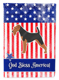 USA Patriotic Airedale Terrier Garden Flag Mailbox Decorative Yard Banner Outside Patio Artwork for Flower Beds, Garden Size, Multicolor
