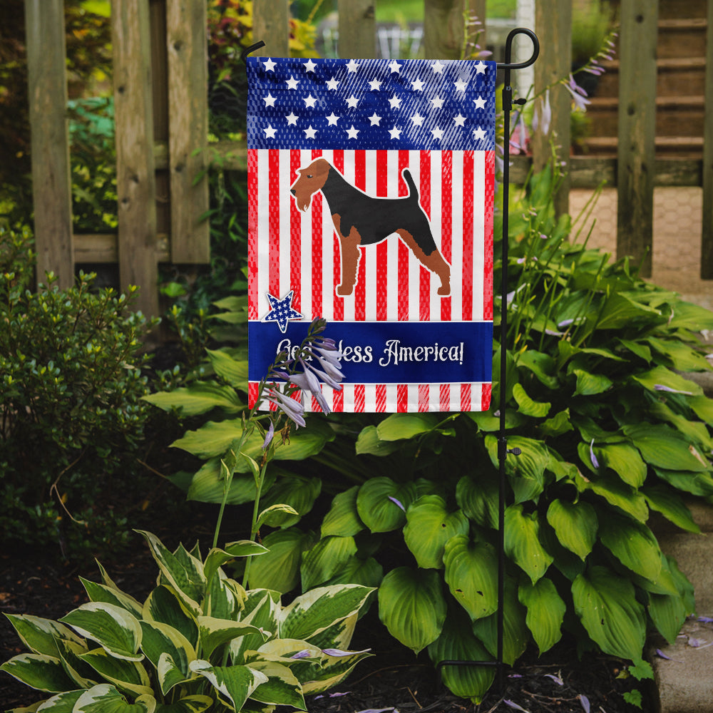 USA Patriotic Airedale Terrier Garden Flag Mailbox Decorative Yard Banner Outside Patio Artwork for Flower Beds, Garden Size, Multicolor