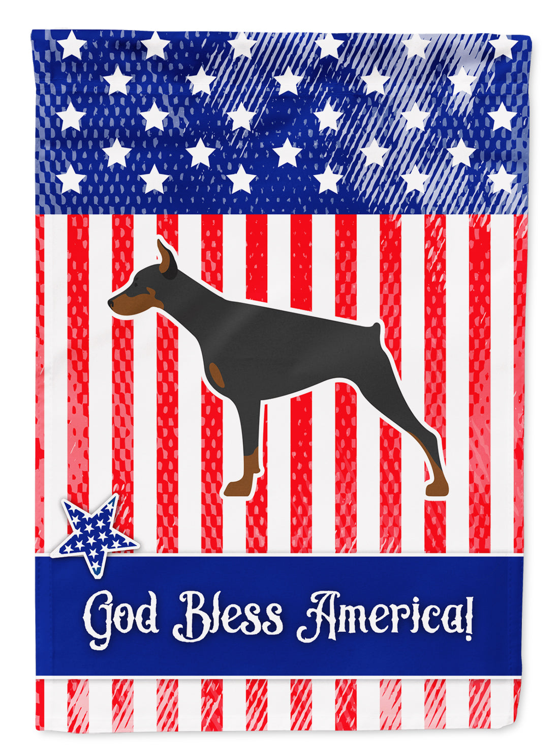 USA Patriotic Doberman Pinscher Garden Flag Mailbox Decorative Yard Banner Outside Patio Artwork for Flower Beds, Garden Size, Multicolor