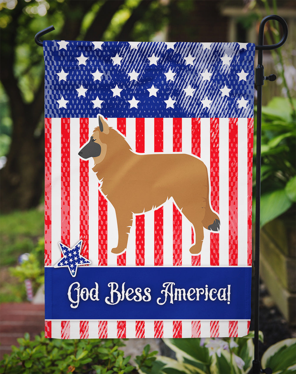 USA Patriotic Belgian Shepherd Garden Flag Mailbox Decorative Yard Banner Outside Patio Artwork for Flower Beds, Garden Size, Multicolor