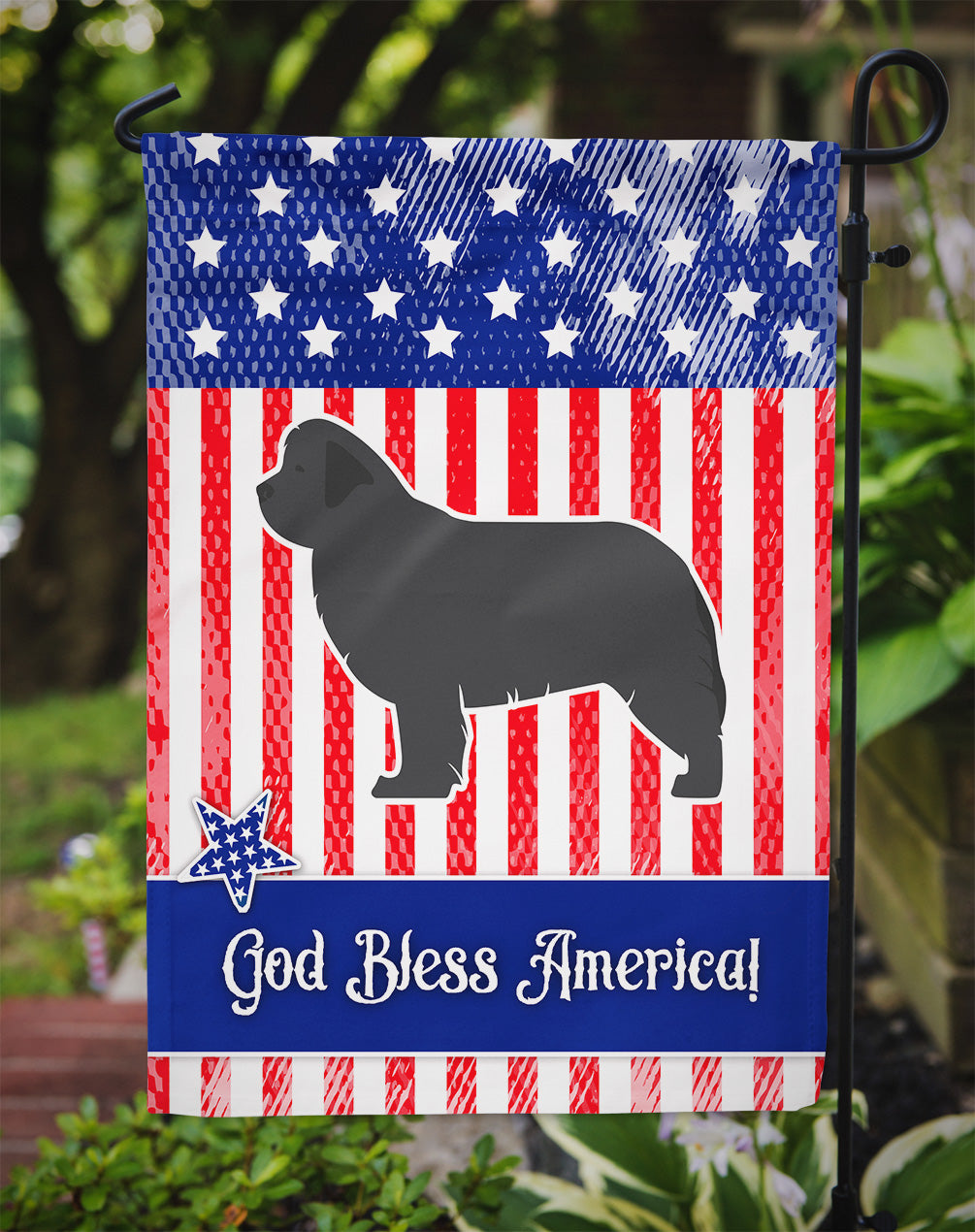 USA Patriotic Newfoundland Garden Flag Mailbox Decorative Yard Banner Outside Patio Artwork for Flower Beds, Garden Size, Multicolor