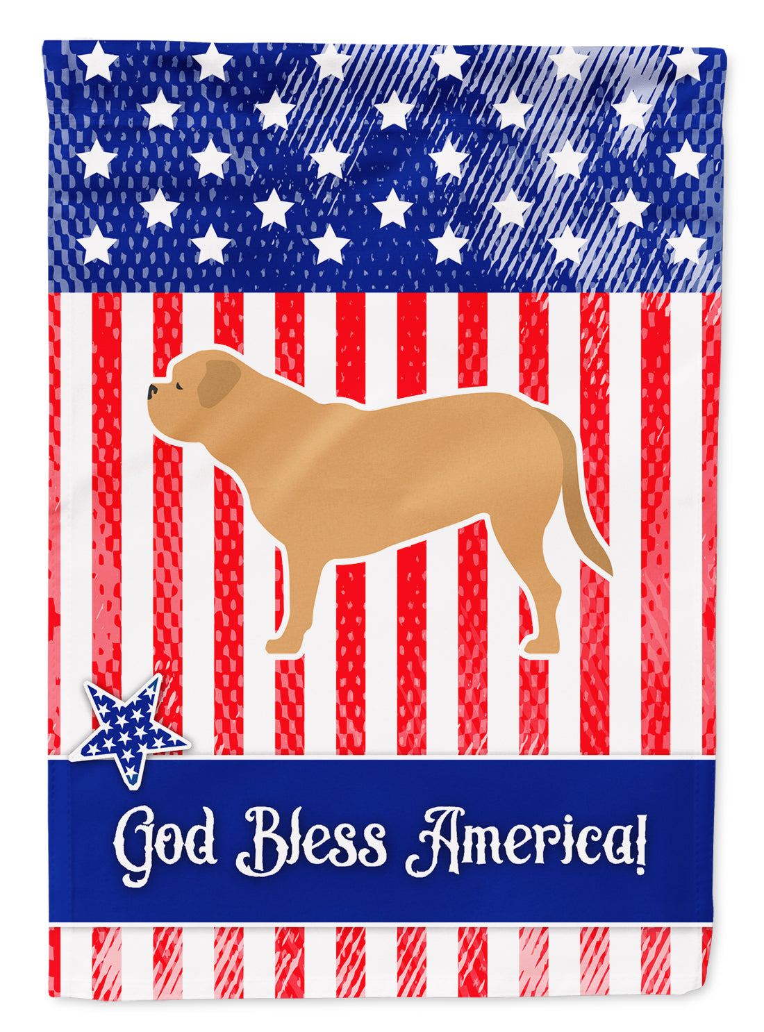 USA Patriotic Dogue de Bordeaux Garden Flag Mailbox Decorative Yard Banner Outside Patio Artwork for Flower Beds, Garden Size, Multicolor