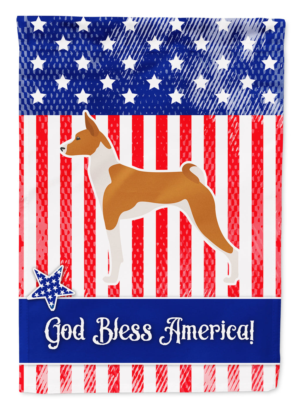 USA Patriotic Basenji Garden Flag Mailbox Decorative Yard Banner Outside Patio Artwork for Flower Beds, Garden Size, Multicolor