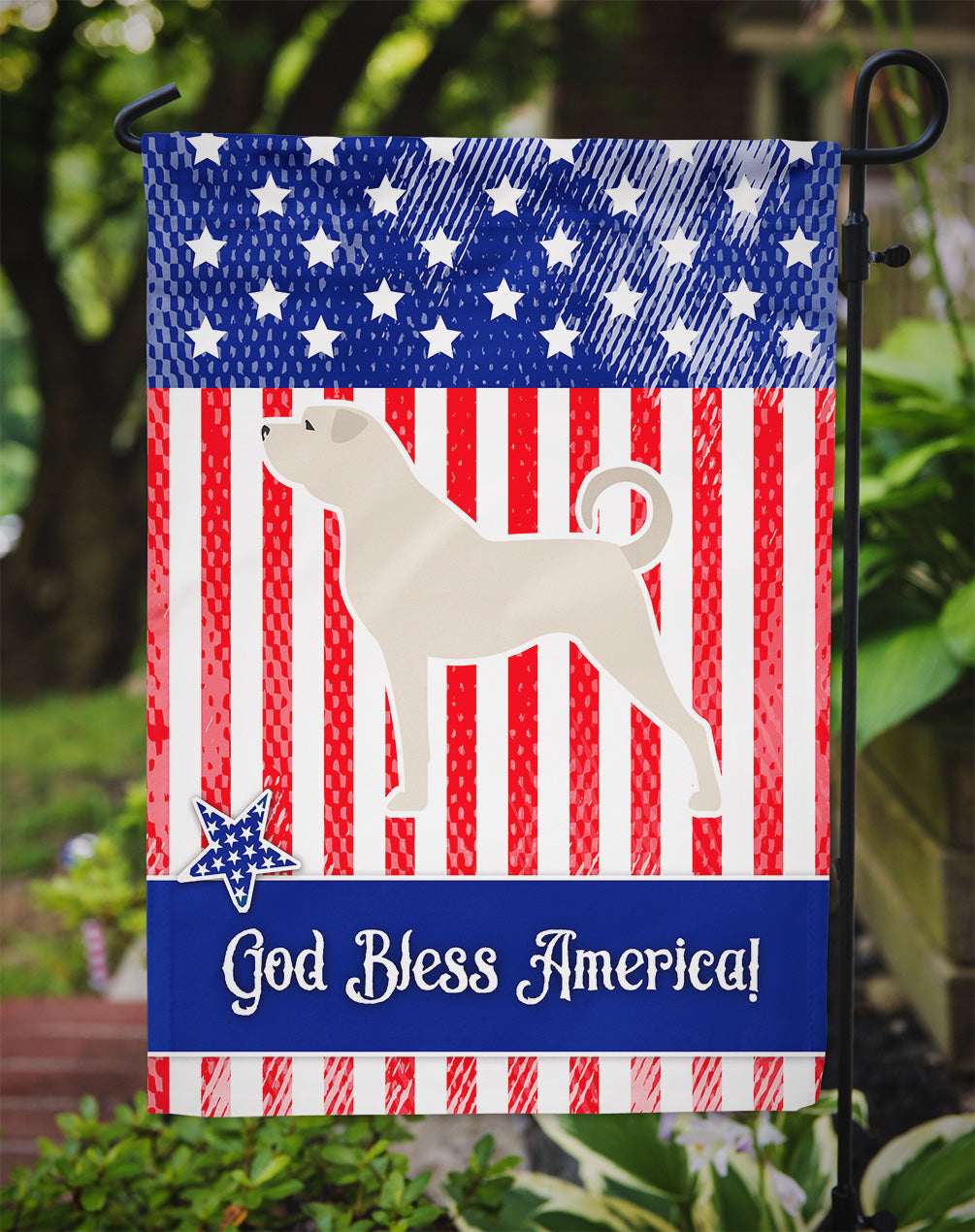 USA Patriotic Anatolian Shepherd Garden Flag Mailbox Decorative Yard Banner Outside Patio Artwork for Flower Beds, Garden Size, Multicolor