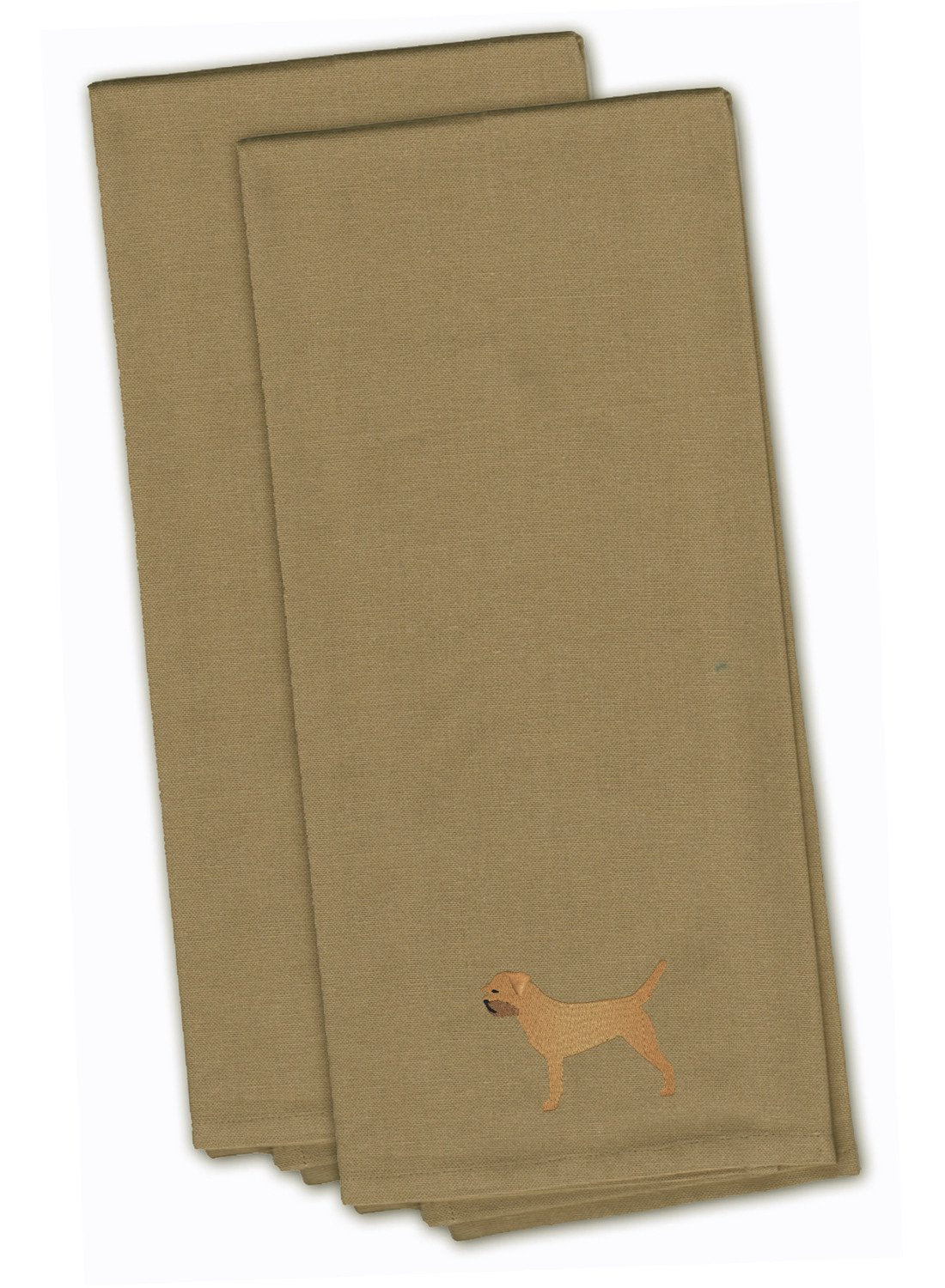Border Terrier Embroidered Kitchen Towels, Set of 2 - Decorative Dish Towels, Kitchen Linens BB3389TNTWE
