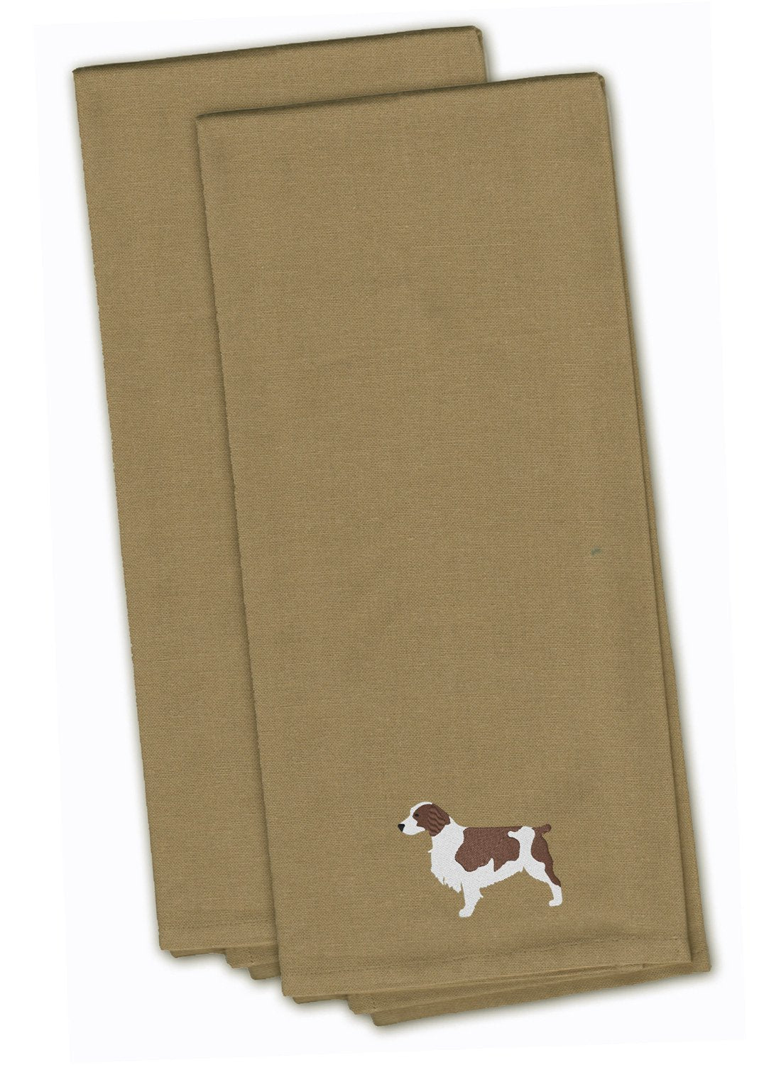 Welsh Springer Spaniel Embroidered Kitchen Towels, Set of 2 - Decorative Dish Towels, Kitchen Linens BB3400TNTWE