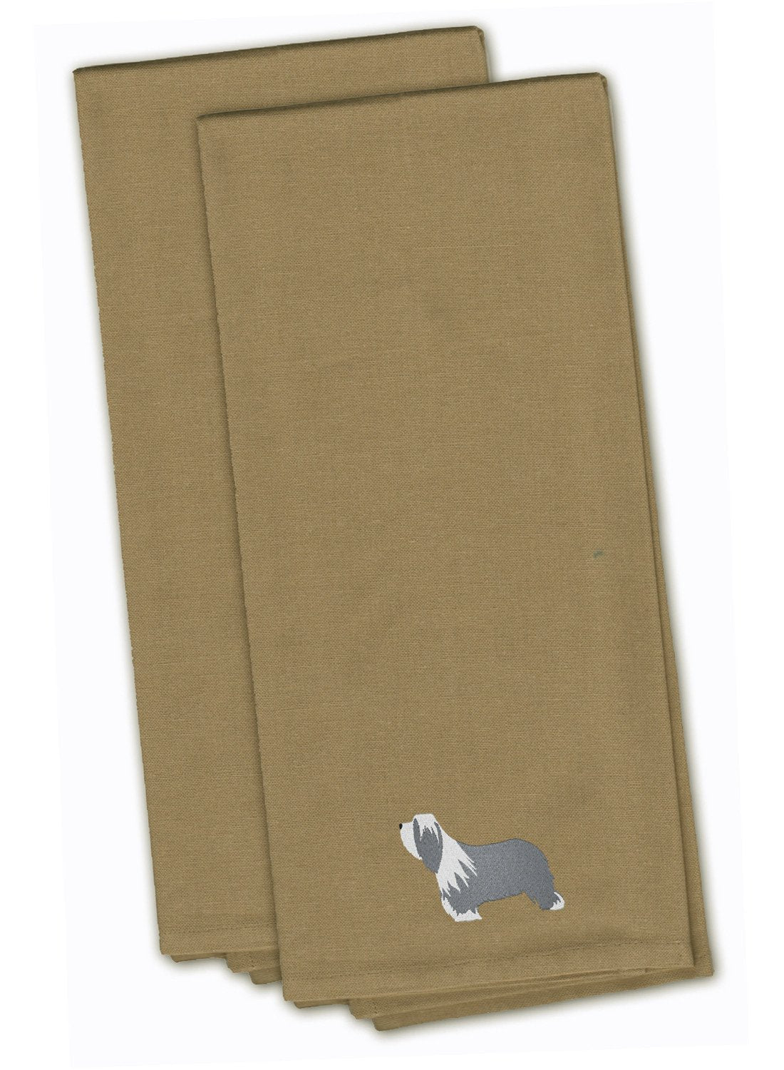 Bearded Collie Embroidered Kitchen Towels, Set of 2 - Decorative Dish Towels, Kitchen Linens BB3417TNTWE