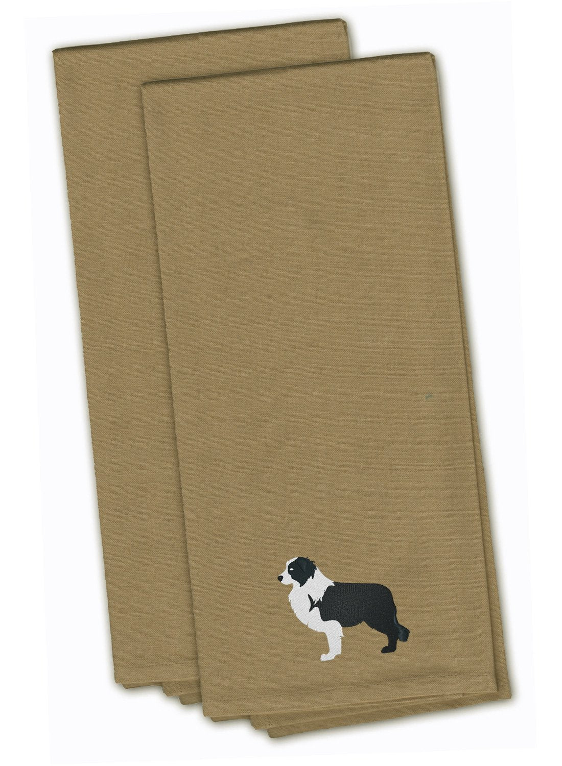 Black Border Collie Embroidered Kitchen Towels, Set of 2 - Decorative Dish Towels, Kitchen Linens BB3423TNTWE