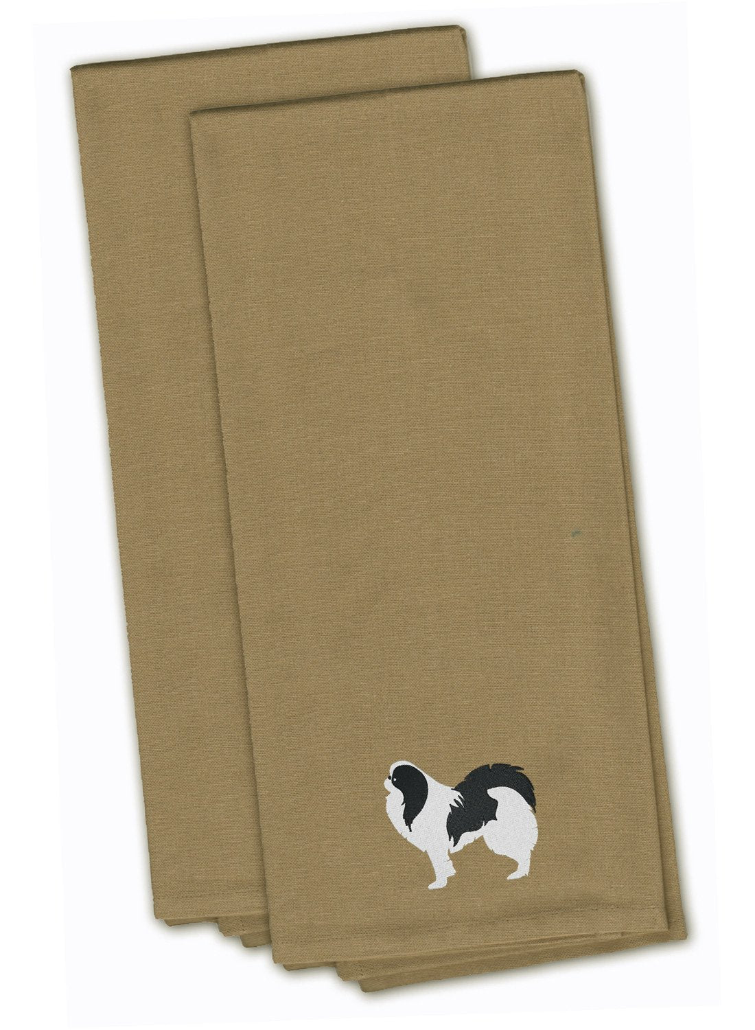 Japanese Chin Embroidered Kitchen Towels, Set of 2 - Decorative Dish Towels, Kitchen Linens BB3437TNTWE