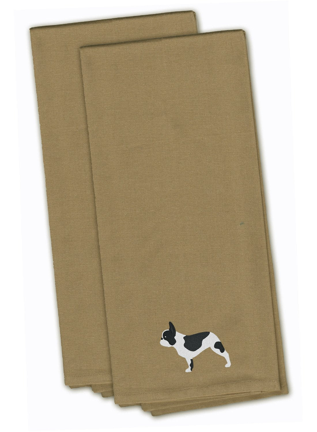 French Bulldog Embroidered Kitchen Towels, Set of 2 - Decorative Dish Towels, Kitchen Linens BB3441TNTWE