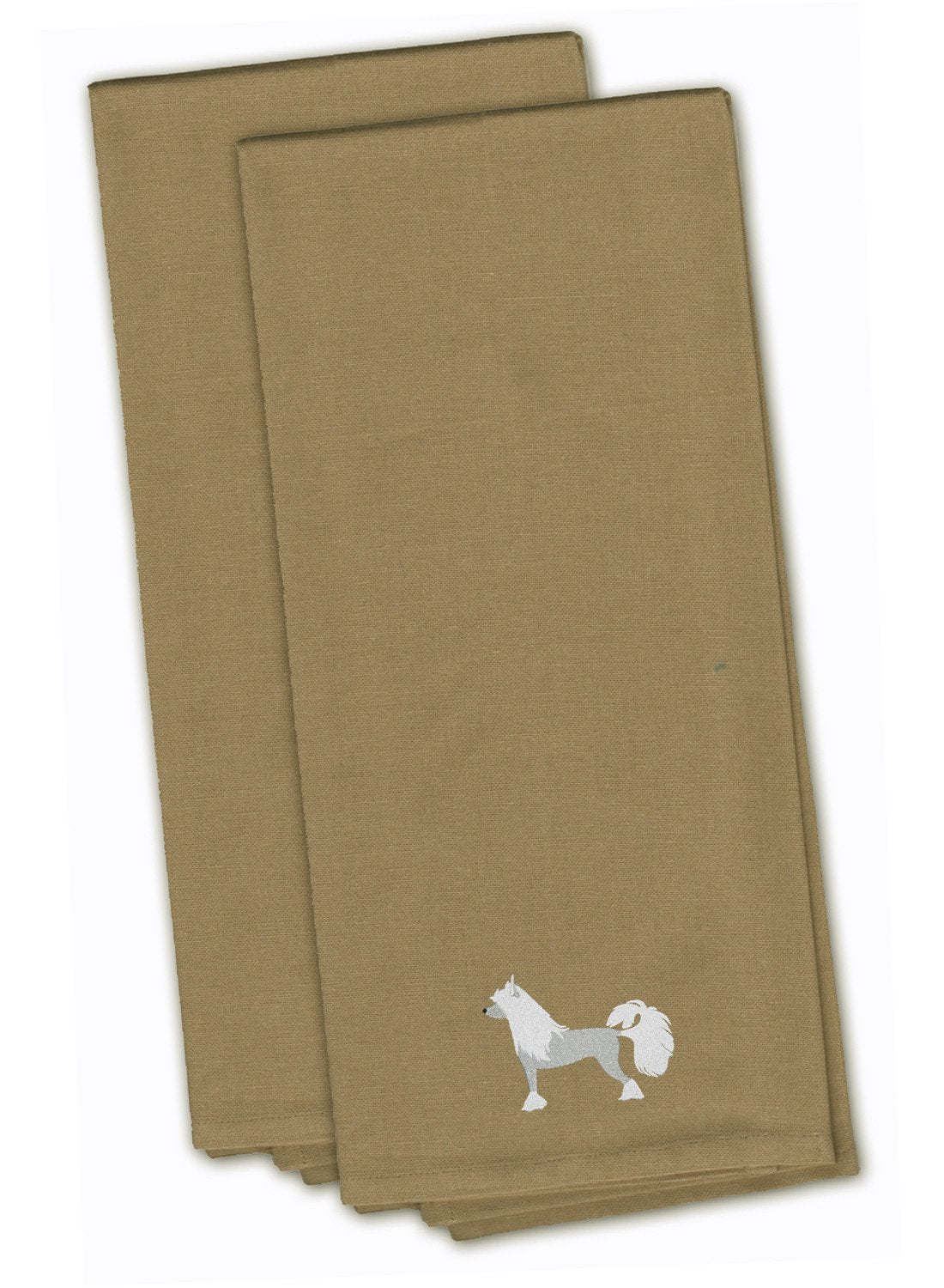 Chinese Crested Embroidered Kitchen Towels, Set of 2 - Decorative Dish Towels, Kitchen Linens BB3443TNTWE