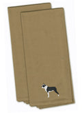 Boston Terrier Embroidered Kitchen Towels, Set of 2 - Decorative Dish Towels, Kitchen Linens BB3444TNTWE