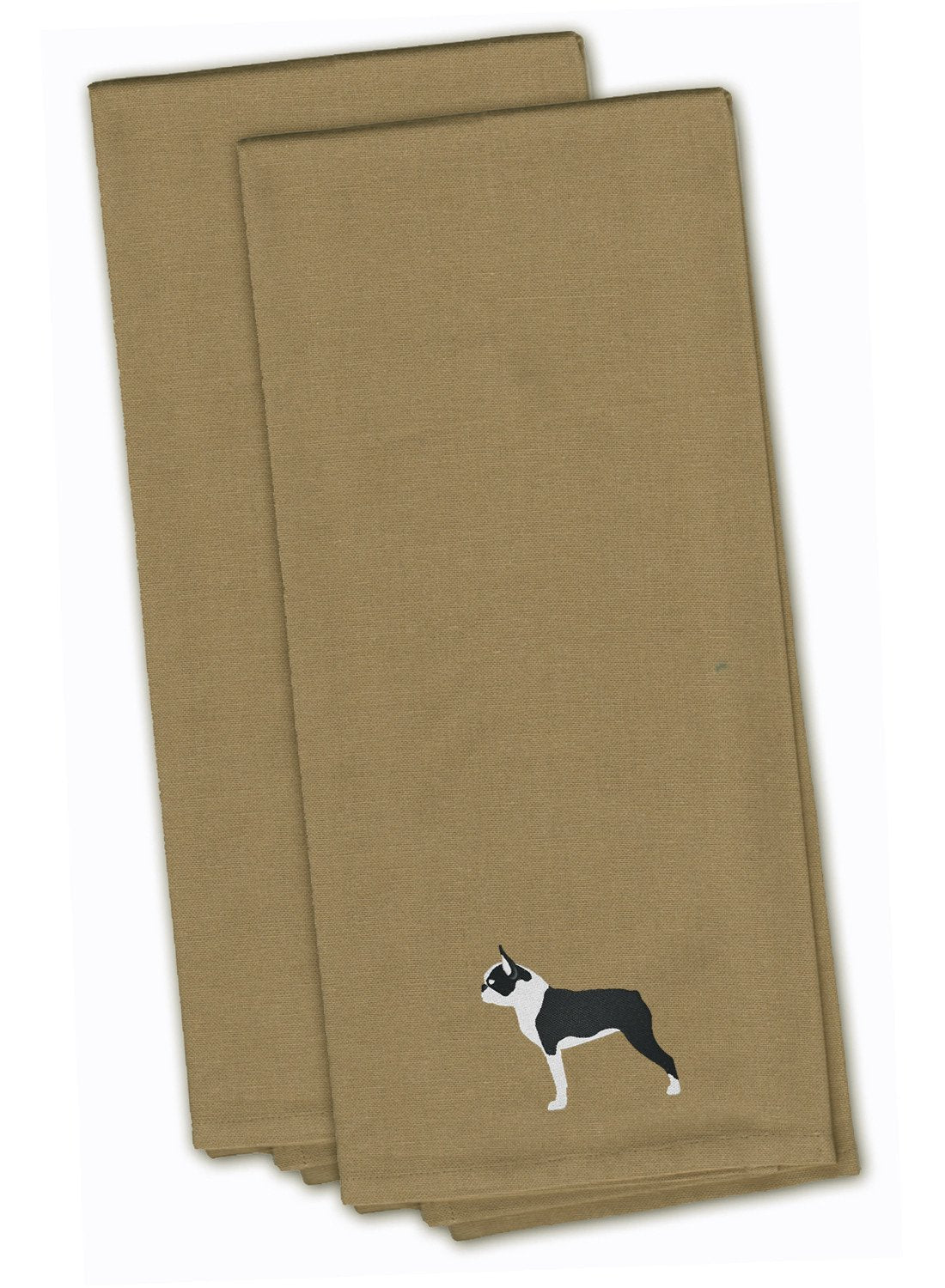 Boston Terrier Embroidered Kitchen Towels, Set of 2 - Decorative Dish Towels, Kitchen Linens BB3444TNTWE