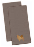 Chow Chow Embroidered Kitchen Towels - Gray Decorative Dish Towels - Set of 2 BB3451GYTWE