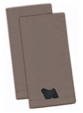 Puli Embroidered Kitchen Towels - Gray Decorative Dish Towels - Set of 2 BB3463GYTWE