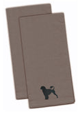 Portuguese Water Dog Embroidered Kitchen Towels - Gray Decorative Dish Towels - Set of 2 BB3468GYTWE