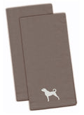 Anatolian Shepherd Embroidered Kitchen Towels - Gray Decorative Dish Towels - Set of 2 BB3477GYTWE