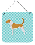 American Foxhound Checkerboard Blue Wall or Door Hanging Prints Aluminum Metal Sign Kitchen Wall Bar Bathroom Plaque Home Decor, 6x6, Multicolor