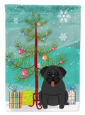 Merry Christmas Tree Pug Black Garden Flag Mailbox Decorative Yard Banner Outside Patio Artwork for Flower Beds, Garden Size, Multicolor