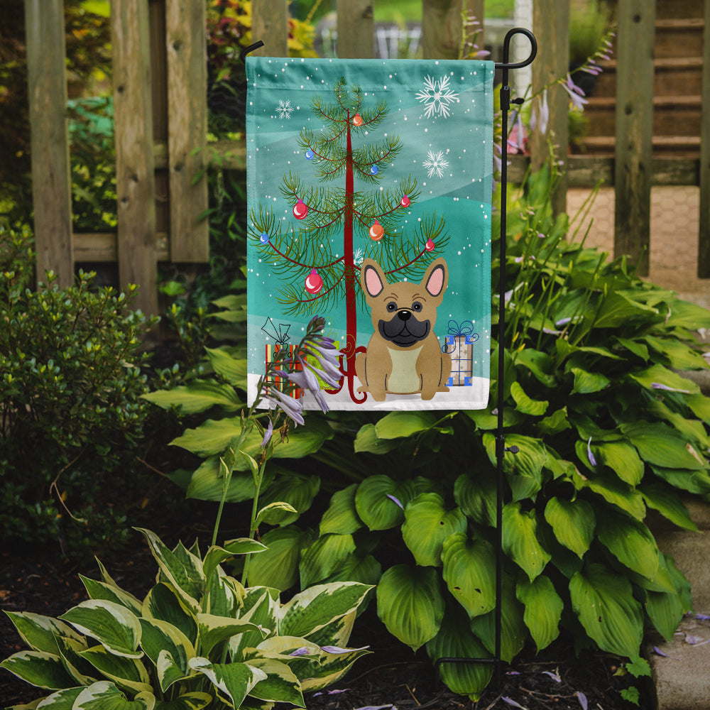 Merry Christmas Tree French Bulldog Cream Garden Flag Mailbox Decorative Yard Banner Outside Patio Artwork for Flower Beds, Garden Size, Multicolor