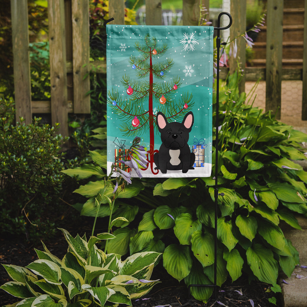 Merry Christmas Tree French Bulldog Black Garden Flag Mailbox Decorative Yard Banner Outside Patio Artwork for Flower Beds, Garden Size, Multicolor