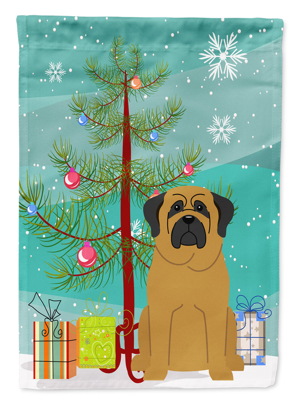 Merry Christmas Tree Mastiff Garden Flag Mailbox Decorative Yard Banner Outside Patio Artwork for Flower Beds, Garden Size, Multicolor