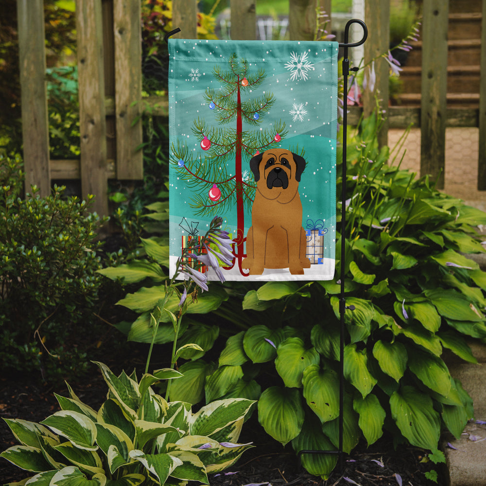 Merry Christmas Tree Mastiff Garden Flag Mailbox Decorative Yard Banner Outside Patio Artwork for Flower Beds, Garden Size, Multicolor