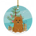 Merry Christmas Tree Norwich Terrier Ceramic Ornament Christmas Tree Hanging Decorations for Home Christmas Holiday, Party, Gift, 3 in, Multicolor