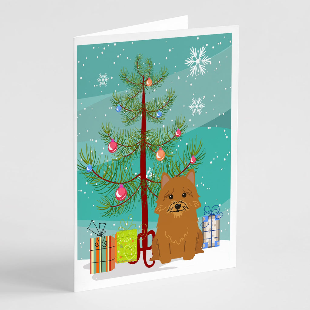 Merry Christmas Tree Norwich Terrier Greeting Cards Pack of 8 Blank Cards with Envelopes Whimsical A7 Size 5x7