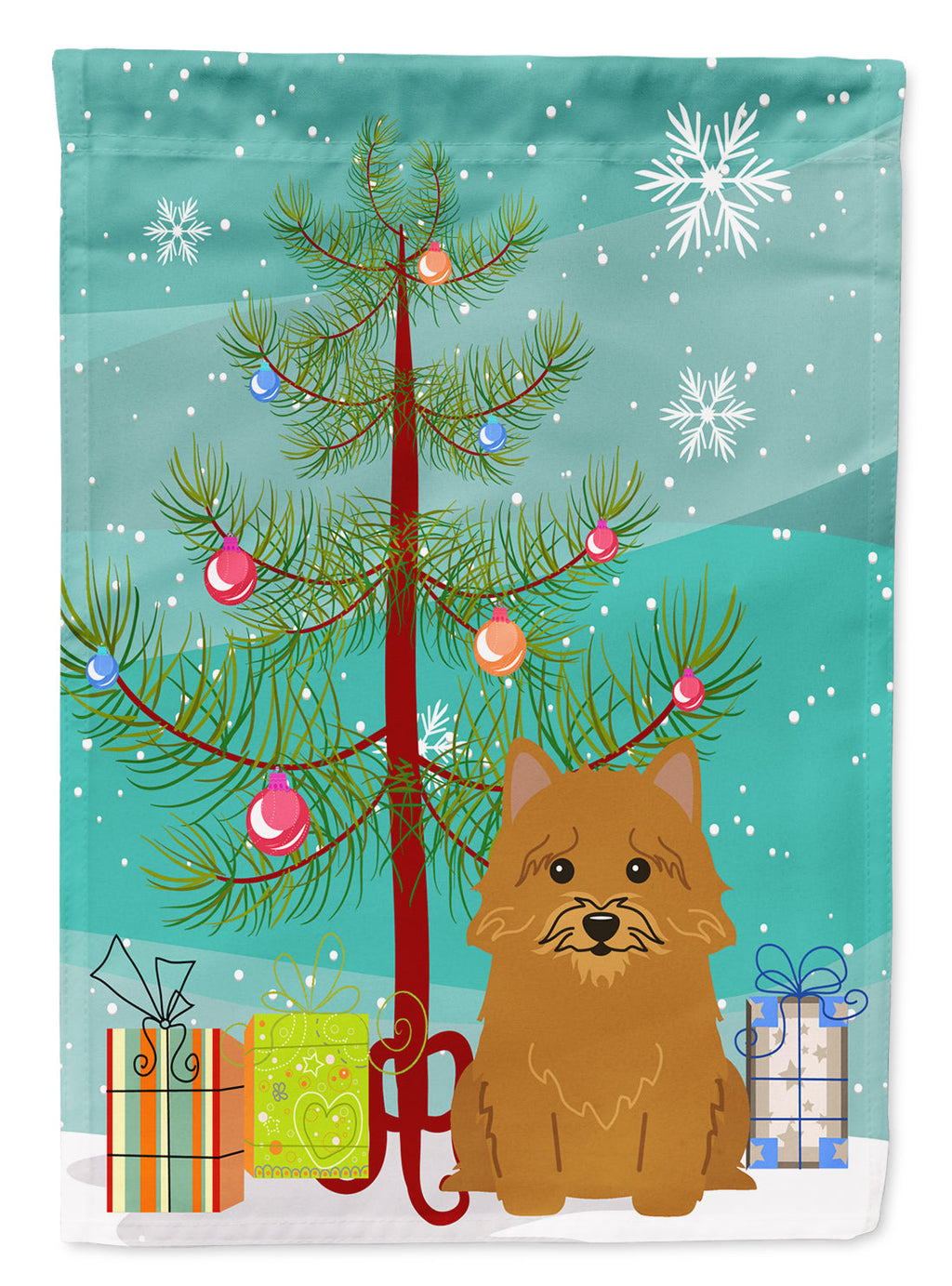 Merry Christmas Tree Norwich Terrier Garden Flag Mailbox Decorative Yard Banner Outside Patio Artwork for Flower Beds, Garden Size, Multicolor