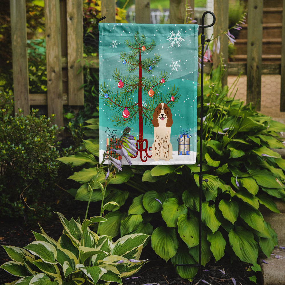 Merry Christmas Tree Russian Spaniel Garden Flag Mailbox Decorative Yard Banner Outside Patio Artwork for Flower Beds, Garden Size, Multicolor